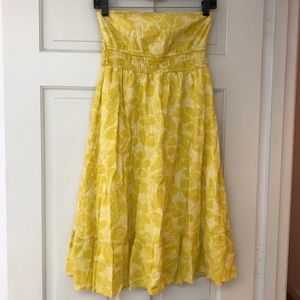 Mossimo yellow strapless cotton floral sundress